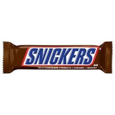 snickkers chocolate bar on white background