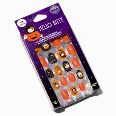 Hello Kitty® Claire's Exclusive Halloween Press On Vegan Faux Nail Set - 24 Pack | Claire's US Uñas Aesthetic, Long Press On Nails, Nails For Kids, Fashionable Jewelry, Jewelry And Accessories, Natural Nails, Makeup Nails, Press On Nails, Halloween Shopping