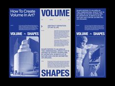 an article in the shape of a magazine about shapes and how to create volume in art