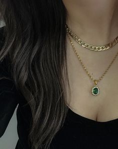 PRODUCT DETAILS: - CZ encrusted crystal water-drop pendant in emerald green - 24k gold plated rope chain - 18" chain - 2.5 cm pendant Emerald Chain, Jewelry Layering Necklace, Emerald Pendant Necklace, Jewelry Layering, Emerald Necklace Pendant, Etsy Promotion, Crystal Water, Pendant Necklace Gold, Vintage Inspired Jewelry