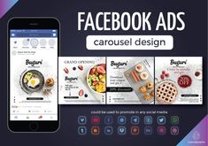 the facebook ads are designed to look like they have food items on them, and it is