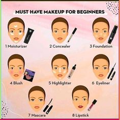 Build your makeup kit with these must-have products for a flawless start. From foundation to mascara, these basics will help you create a beautiful look with ease. Makeup Ideas For Beginners, Basic Makeup For Beginners, Must Have Makeup, Makeup Steps, Beginners Makeup, Makeup Order, Applying False Eyelashes, Holiday Makeup Looks