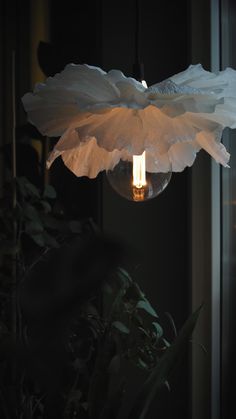 a light that is hanging from a ceiling