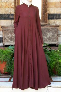 Shirt Dress with Godets. Worn as a dress, the full skirt will keep your look feminine and flowy. Or style it open as a long cardigan for a trendy and fluid look. #muslimfashion #afflink #عباية #elbizemodelleri #hijabdress #modernabaya #abayafashioncasual #abaya #abayadesign #ootdhijab #gamis #hijaboutfit #islamicclothing #busanamuslim #modestfashion #dresses #dailywear Abaya Styles, Hijab Stile, Moslem Fashion, Maxi Dress Designs, Muslimah Dress, Islamic Dress, Mode Abaya, Muslim Fashion Dress, Muslim Dress