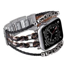 PRICES MAY VARY. 💥Jewelry Leather Bracelet: Boho apple watch band 38mm 40mm 41mm, 42mm 44mm 45mm 49mm for Women Men, compatible for iWatch Band Series 9, Series 8, Series 7, Series 6, Series 5, Series 4, Series 3, Series 2, Series 1, SE, Ultra, Ultra 2 all apple watch models 💥Easy To Resize: Three folding clasps in each multilayer wrap apple watch band bracelet mean a perfect fit for maximum comfort. Simply remove a folding clasp to resize the band, no tools needed! Fit wrist size from 5.5" to Adjustable Leather Watch Bands With Black Band, Vintage Leather Apple Watch Band With Bracelet Strap, Bohemian Brown Bracelet Strap Apple Watch Band, Classic Adjustable Leather Apple Watch Band, Adjustable Leather Apple Watch Band With Wrist Strap, Iphone Watch Bands, Combination Dresses, Apple Watch Leather Strap, Watch Band Bracelet