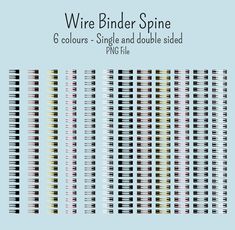 the wire binder is shown in different colors