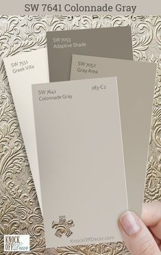 Sherwin-Williams Colonnade Gray color scheme cards