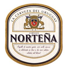 a bottle of wine that is sitting on top of a white surface with the words nortena written in spanish