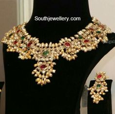 Indian Antique Jewellery, Uncut Diamond Necklace, 22 Carat Gold Jewellery, Latest Indian Jewellery, Buy Gold Jewelry, Clean Gold Jewelry