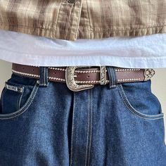 Vintage Brown Studded American Western Cowboy Boho Belt These Belts Are Unisex :)! Beautiful Design One Size Fits Most 1 W X 41.5l Brand New Cool Belts, Belts Aesthetic, Fashion Development, Boho Belt, Brown Streetwear, Cowboy Baby, Cowboy Gear, Mens Belt, Style Bundle