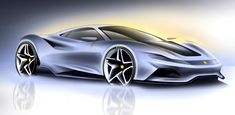 an artistic rendering of a futuristic sports car