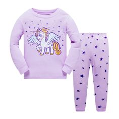 Made Of 100% Cotton Breathable And Thermal Fabric. Purple Unicorn Pattern. Imported Fabric Type Cotton Material 100% Cotton Feature Breathable, Thermal Technics Printed Season: All Season Cute Unicorn Print Sleepwear For Loungewear, Unicorn Print Cotton Sleepwear For Loungewear, Playful Unicorn Print Sleepwear For Sleepover, Playful Unicorn Print Sleepwear, Cute Nightwear, Cotton Sleepwear, Girls Pajamas, Clothing Sets, Import Export