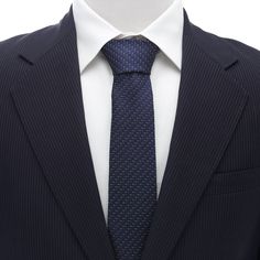 If your style aesthetic is traditional with a modern twist, then look no further. This elegant 100% silk tie is perfect for any formal occasion or workplace function, and combines a deep navy blue background with fine horizontal threads in contrasting shades of gray. Welcome to your new favorite accessory. Fitted Pinstripe Ties For Business, Classic Striped Ties For Business, Pinstripe Ties For Formal Occasions, Elegant Ties For Business Meetings, Striped Ties For Workwear, Classic Striped Suit And Tie Accessories For Business, Pinstripe Business Tie, Business Pinstripe Standard Tie, Classic Pinstripe Ties For Formal Occasions