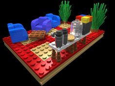 an image of a lego table with plants on it