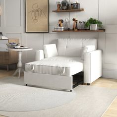 The base of this sleeper sofa pulls forward while the back reclines, transforming into a bed when you have overnight guests. It has a sturdy metal frame that rests on low-profile legs, and it's wrapped in a muted linen-blend fabric. This sofa bed is also generously padded with foam for just the right amount of support as you relax with a good book or enjoy an afternoon snooze. Two toss pillows are included, and subtle biscuit-style tufting completes the overall design. Take note: A minimum door width of 40" is needed for home entry. Wade Logan® Upholstery Color: Beige | Wade Logan® Bedri 49.6" Wide Tufted Back Sofa Bed w / Cushions & Two Pillows 34.2 H x 49.6 W x 72.8 D in white / brownLinen in Beige | 34.2" H X 49.6" W X 72.8" D | Wayfair Overnight Guests, Toss Pillows, Sleeper Sofa, Sofa Bed, Dorm Room, Recliner, Low Profile, Linen Blend, Metal Frame