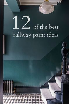 colour block painted hallway Stairway Paint Ideas, Entryway Color Ideas, Hallway Paint Ideas, Small Staircase Ideas, Hallway And Stairs Ideas, Small Hallway Decorating, Entryway Colors