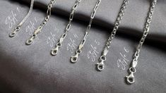 Welcome to my shop, Turkish Silver Chain, Chain Necklace, Chain for Men, Chain for Women,  Unisex Chain, 925 Sterling Silver Necklace, Snake Chain, Ball Chain, Curb Chain, Force Chain, Byzantine Chain, Rolo Chain, Twist Chain, Singapore Chain, Chain for pendant, Silver Jewelry, Box Chain, Silver Accessory, High Quality Necklace, Pure Silver Chain, Dainty Chain, Elegant Necklace, Minimalist Chain, Gift for him, Gift for her, Valentine's day gift, Birthday gift, Christmas gift Item Details # Material: 925 Sterling Silver #  Versatile #  Handmade Width Chain: 1- Wheat  2.50 mm 2- Figaro 4.30 mm 3- Paperclip  3 mm 4- Thick paperclip 2.70 mm 5- Rolo 3.50 mm 6- Paperclip  3 mm 🚚 SHIPPING: Via DHL Express TO WORLDWIDE You will get your order within a week. we offer the quickest shipment  I will Sterling Silver Link Bracelet With Clasp As Gift, Hallmarked Sterling Silver Link Bracelet Gift, Hallmarked Link Sterling Silver Bracelet As Gift, Silver Cable Chain Bracelet As A Gift, Gift White Gold Sterling Silver Cable Chain Bracelet, Gift White Gold Sterling Silver Bracelet With Cable Chain, Hallmarked Sterling Silver Chain Bracelet, Ideal As A Gift, Minimalist Sterling Silver Hallmarked Bracelet As Gift, Hallmarked Sterling Silver Chain Bracelet Gift