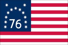 an american flag with the number 76 on it and stars in the center, as well as