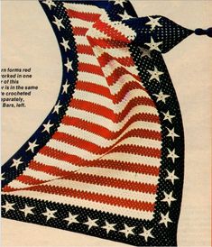 an american flag crochet blanket is featured on the cover of this book, easy crochet blanket patterns