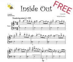 the inside out sheet music for children's instruments, including an image of a bee and