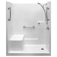 Ultimate-SA 36 in. x 60 in. x 77 in. 1-Piece Low Threshold Shower Stall in White, Shower Kit, Molded Seat, Right Drain - Super Arbor Shower Door Installation, Bathroom Shower Doors, Shower Stalls, Direct Deposit, Mold In Bathroom, Shower Inserts, Shower Kit, Shower Base, Shower Surround