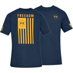 Under Armour Freedom Flag Crew T-Shirt Men's Under Armour White T-shirt With Graphic Print, White Under Armour T-shirt With Graphic Print, Under Armour Crew Neck T-shirt With Logo, Under Armour Cotton T-shirt With Letter Print, Under Armour Sporty T-shirt With Letter Print, Under Armour Sporty T-shirt With Logo Print, Under Armour Short Sleeve T-shirt With Letter Print, Under Armour Blue Short Sleeve T-shirt, Blue Under Armour Short Sleeve T-shirt