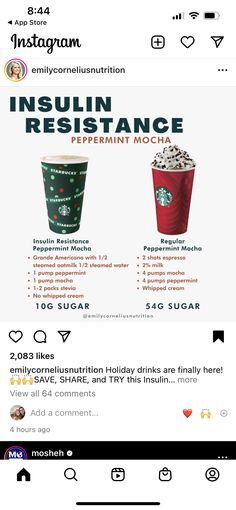 an instagram page with two cups of coffee