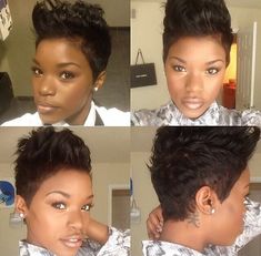 Ebony Hairstyles, Watermelon Shots, Tapered Hairstyles, Hawk Haircut, Hot Hairstyles, Ladies Hairstyles, Cafe Wedding, Hair Doo, Black Women Short Hairstyles