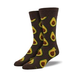 Avocado Socks Men's Crew Sock Always ripe and ready to wear, the Avocado Crew Socks are the perfect, healthy compliment to your day. Show off your love for this super-food with these awesome halves over a shade of dark blue or brown, propping your professional attire, your favorite pair of jeans, or complimenting your calves during your workout regimen. You've smashed them, you sliced them, and spread them on toast, but now the Avocado Socks - Crew Socks for Men are ripe and ready to warm your f Ice Cream Shakes, Avocado Socks, Brown Socks, Shades Of Dark Blue, Sock Lovers, Heather Brown, Super Food, Sock Drawer, Purple Leopard