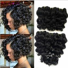 Curly Sew In Weave, Deep Wave Crochet Hair, Sew In Weave Hairstyles, Curly Sew In, Curly Short Hair, Short Weave Hairstyles, Queen Summer, Curly Crochet Hair Styles, Sew In Hairstyles