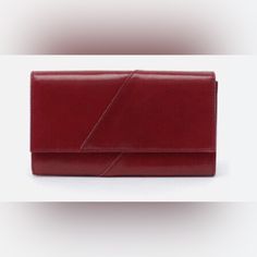 New Condition Without Tags Chic Red Leather Wallets, Classic Red Bag With Card Slots, Elegant Trifold Bag With Card Slots, Formal Rectangular Trifold Wallet With Magnetic Closure, Classic Burgundy Rectangular Wallets, Elegant Evening Trifold Wallet, Chic Red Wallet With Card Slots, Red Rectangular Clutch With Interior Card Slots, Rectangular Red Clutch With Interior Card Slots