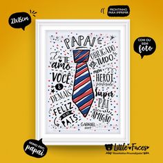 a poster with the words in different languages and an image of a tie on it