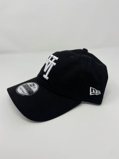 "-Upside Down \"LA\" -New Era 9Twenty Dad Hat -color: Black (white Thread)" Classic Black Baseball Cap For Spring, Black Baseball Cap With Curved Visor For Spring, Black Curved Brim Dad Hat For Spring, Black Curved Bill Dad Hat For Spring, Black Snapback Hat With Curved Bill For Spring, Curved Bill Black Hat For Spring, Black Curved Bill Hat For Spring, Black Curved Visor Hat For Spring, White Casual Fitted Hat With Short Brim