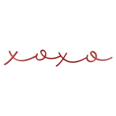 the word xoxo written in cursive red ink on a white background