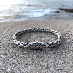 "Hybrid" Bracelet 6mm. – Ryan Christian Christian Bracelets, Subtle Luxury, Double Braid, Braided Bracelet, Gifts For My Wife, Woven Bracelets, Christian Jewelry, Sterling Silver Bracelet, Push Button