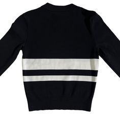 retrofete Portia Sweater in BlackSize XSColor Black, white.Freshly dry cleaned Preloved **Some black color bled through the white stripes of the sweater; unsure if they are removable.Approx. Measurements Length 18"Pit to pit 14"Website Details63% rayon, 34% nylon, 3% spandex. Made in China. Hand wash. Ribbed edges. Stretch knit fabric with white contrast striping. Branded striping along sleeve. Item not sold as a set. Revolve Style No. ROFR-WK9. Manufacturer Style No. FW21-3998.1379-XMost items White Striped Hem Sweater For Fall, Black Winter Top With Striped Collar, Winter Black Top With Striped Collar, Black Top With Striped Collar For Winter, White Crew Neck Sweater With Contrast Stripes, Chic Sweater With Contrast Stripes For Winter, Chic Long Sleeve Sweater With Contrast Stripes, White Striped Cuffs Top For Fall, White Tops With Striped Cuffs For Fall