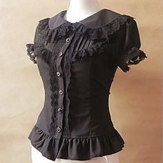 Steampunk Blouse, Victorian Shirt, Victorian Blouse, Frilly Blouse, Lace Trim Shorts, Chiffon Shorts, 1920s Dress, Sweet Lolita, Lolita Dress