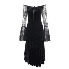 GOTHIC VICTORIAN STEAMPUNK DRESS - BLACK / S