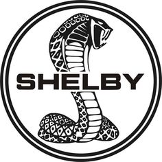 a black and white logo with the word shelby in it's center, surrounded by an image of a snake