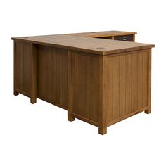 a wooden desk with two drawers on top