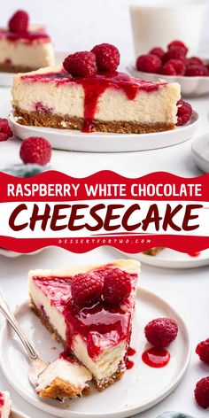 This Raspberry White Chocolate Cheesecake is a fun summer dessert made in a loaf pan. This recipe has a pretty swirled fresh raspberry sauce and makes an easy Labor Day party food! Raspberry White Chocolate Cheesecake, Fresh Raspberry Sauce, White Chocolate Raspberry Cheesecake, Easy Labor