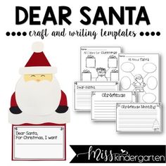 santa claus writing templates for christmas and other holiday activities with the text dear santa craft and writing templates