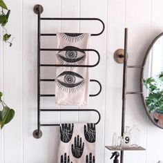 Rotating Hanging Rack Towel Bar-Wall Decor-Holistic Habitat Towel Rack For Small Bathroom, Blanket Rack, Diy Bathroom Storage, Hanging Rack, Bathroom Shop, Apartment Bathroom, Towel Storage, Hanging Racks