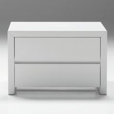 a white table with drawers on one side