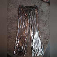 Questions? Leave A Comment Below! New Waist(Fixed) Measures 30" Wear Them Out Or For Luxe Lounging Around The House (Goodbye Nasty Ole Grey Sweatpants) Last Photo Is A Pair That Retails For $850.00 Shiny Fitted Full-length Bottoms, Shiny Fitted High-waisted Pants, Shiny Fitted Bottoms For Spring, Metallic Fitted Full-length Pants, Fitted Full-length Shiny Pants, Metallic Full Length Fitted Pants, Shiny Straight Leg Bottoms For Night Out, Shiny Stretch Wide-leg Pants, Fitted Shiny High-waisted Pants