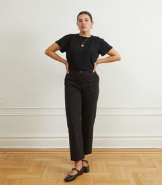 Ever want to wear a classic workwear pant, but can't get the fit right for your curves? The James Pants answer our quest for that work pant look, but with our classic high waist and perfect butt fit! Made from washed stretch cotton twill and featuring front and back pocket, belt loops and a button fly. FIT NOTE: The measurements below are of the actual pants. These are made with stretch fabric and will fit up to 2" bigger if needed as they will stretch to fit your body. If you want a tight snug High-waist Work Pants With Hip Pockets, Relaxed Fit Tapered Leg Workwear Bottoms, High Rise Workwear Bottoms With Five Pockets, Relaxed Fit Tapered Leg Bottoms For Workwear, High Rise Work Pants With Hip Pockets, High-rise Cargo Pants For Workwear, Classic High Waist Chinos For Work, Classic Everyday Pants With Loosely Fitted Hips, Classic High-waist Chinos For Workwear