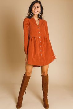 Dresses :: The Blue Door Boutique Green Corduroy Dress Outfit, Corduroy Dress Outfit Winter, Corduroy Dress Outfit, Red Corduroy Dress, Shirt Dress Fall, Corduroy Shirt Dress, Collard Shirt, Winter Dress Outfits, Corduroy Shirt