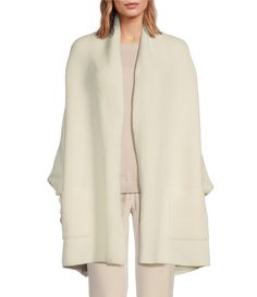 From Barefoot Dreams&#x2C; this blanket wrap features:Blanket wrapKnit fabricationRibbed cuffsFront patch pocketsPolyesterMachine wash/tumble dry Imported. Blanket Wrap, Soft Blankets, Dillard's, Vest Jacket, Scarf Wrap, Latest Trends, Lounge Wear, Outfit Accessories, Clothes For Women