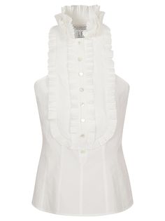 Shirt from Philosophy di Lorenzo Serafini Composition: 100% Co | Philosophy di Lorenzo Serafini Women's Shirt in White | SS24 Sleevless Top, Lorenzo Serafini, Collars For Women, Iconic Women, Yoga Wear, Luxury Retail, Women's Shirt, Fashion Item, Shirt Shop