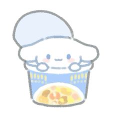 a drawing of a cupcake with a chef's hat on